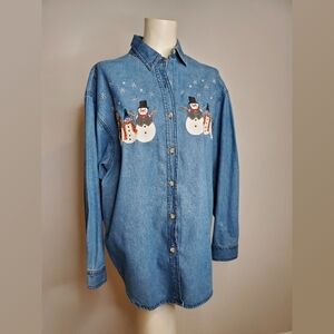 Vintage Solutions Casual Wear Snowman Shirt